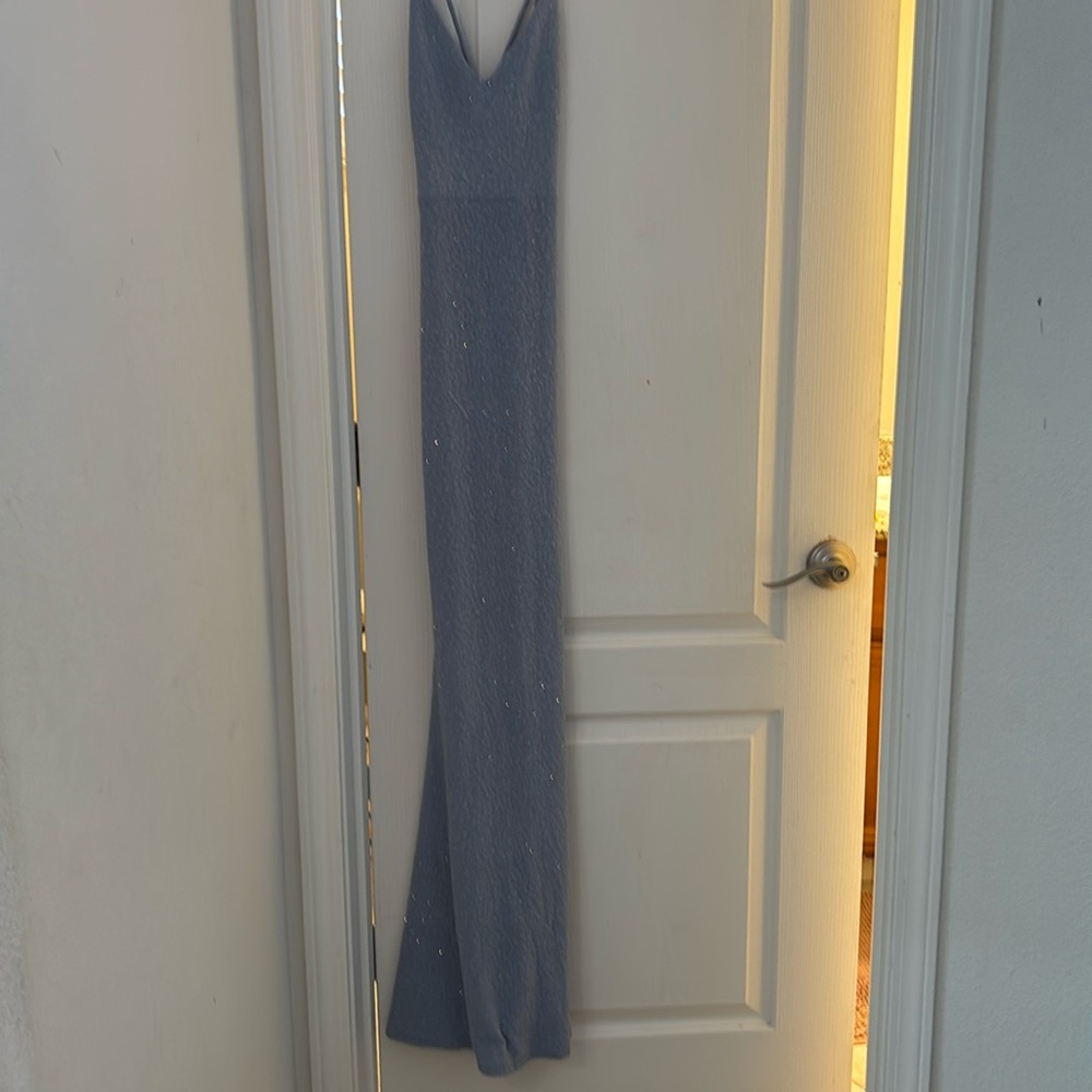 GORGEOUS periwinkle floor lengthed dress